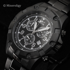 Invicta Specialty Swiss Chronograph Black Dial SS Bracelet Date NEW Mens Watch
