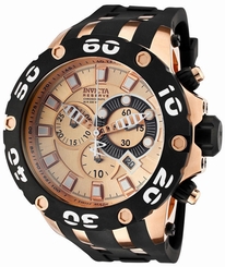 New Mens Invicta 0919 Subaqua Reserve Swiss Made Chronograph Rose Dial Watch 843836009195
