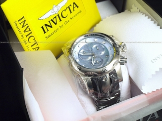 NEW Invicta Reserve Mens Venom Swiss Made Chronograph Baby Blue MOP 1000M Diver