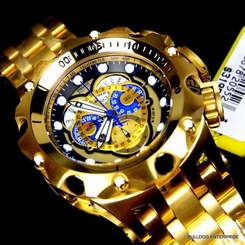 Men Invicta Reserve Venom Hybrid Master Calendar 18k Gold Plated Swiss Watch New