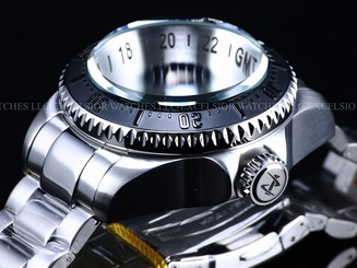 Invicta Reserve 52mm SKULL Hydromax Swiss Movmt GMT Black Dial&Bezel 1000M Diver