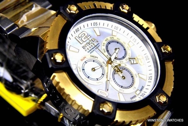 Men Invicta Reserve Grand Arsenal Watch 63mm Swiss Chronograph Gold Gunmetal New