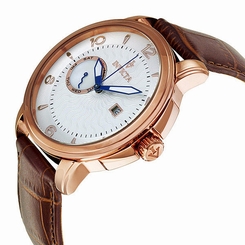 New Mens Invicta 12219 Vintage Rose Gold Tone MOP Dial Brown Leather Strap Watch
