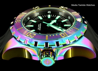 Invicta 52MM Pro Diver Quartz IRIDESCENT FINISH Black Polyurethane Band Watch