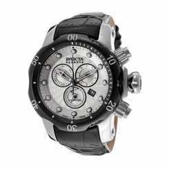 Men's Invicta Venom 46mm Swiss Quartz Chronograph Black Leather Watch New 13904