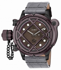 New Men's Invicta 16366 Russian Diver Swiss Mechanical Brown Dial Leather Watch