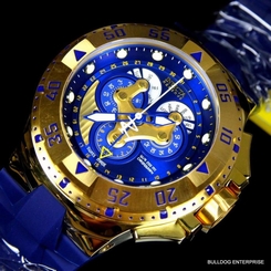 Invicta Reserve Excursion Swiss 5040F Master Calendar Blue Gold Plated Watch New