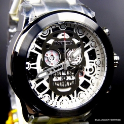 Invicta Corduba Skull Collection Skeletonized Chronograph Steel Black Watch New