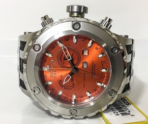 New INVICTA Mens 6209 Reserve Subaqua Swiss 52mm Orange Dial Black Rubber Watch