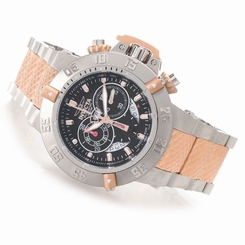 Invicta Subaqua Noma III Mens SS Rose Tone Black Dial Swiss Quartz Chrono Watch