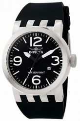 New Men's Invicta 0851 Force Collection Black Polyurethane Strap Watch