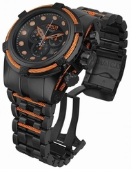 New Men's Invicta 14061 Bolt Reserve Swiss Chrono Black Dial Black Plated Watch