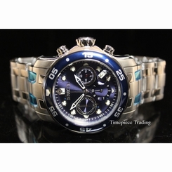 Invicta Pro Diver Chronograph Date Stainless Steel Blue Dial Men's Watch NEW!!!