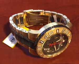 @NEW Invicta Reserve Ocean Hawk 6312 Gold Tone Poly Watch Chronograph Bracelet