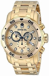 Invicta Men's 0074 Pro Diver Gold & Gold Dial Swiss Watch Authorized Retailer