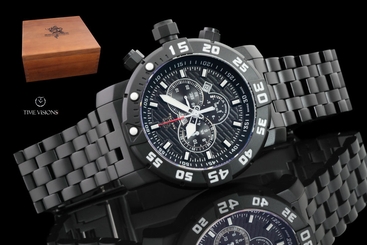 Invicta Men's 53mm Sea Base Black Titanium Swiss Qrtz Chronograph Bracelet Watch