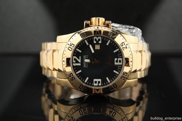 Mens Invicta Reserve Excursion 18kt Gold Plated Mother of Pearl Watch New
