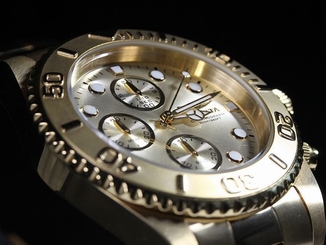 Invicta Mens Pro Diver Chronograph Coin Edged Bezel Gold Plated Watch 1774 NEW