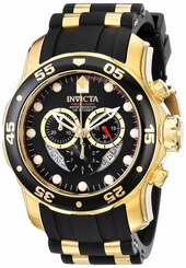 Invicta Men's 6981 Pro Diver Analog Swiss Chronograph Black Polyurethane Watch