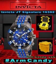 New 50MM Swiss Made JT Signature Invicta Diver 16302SYB Two Tone Gunmetal & Blue