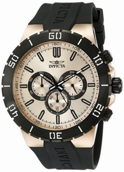 New Mens Invicta 19198 Pro Diver Chronograph Black Rubber Strap Watch