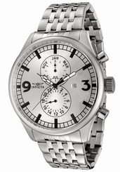 New Invicta 0366 Men's Specialty Dual Time Swiss Silver Dial Stainless Watch