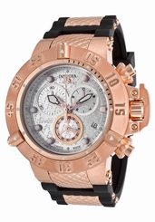 Fake AAA New Mens Invicta 15808 Subaqua Chrono Silver Tone Dial Black Strap Swiss Watch Watch