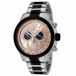Invicta Men's 0079 Specialty Swiss Rose Dial Chrono Two-Tone Stainless Watch NEW