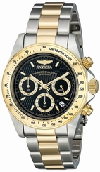 Invicta Men's 9224 Speedway Chronograph Black Dial Two-Tone Steel Bracelet Watch