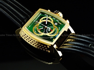 Invicta Men Tonneau S1 British Racing Green Swiss Made ETA Chrono Strap Watch