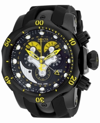 Mens Invicta Reserve Venom Swiss Master Calendar Black Yellow Watch New 14459
