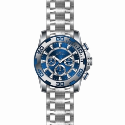INVICTA MEN'S PRO DIVER STEEL BRACELET & CASE QUARTZ BLUE DIAL WATCH 22319