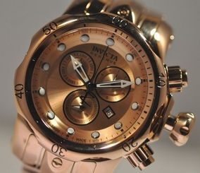 New Mens Invicta 13910 Reserve Venom Swiss Made Rose Gold Tone Chrono Dial Watch