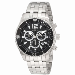 Invicta Chronograph Black Dial Stainless Steel 45mm Date Mens Watch 0621 843836006217