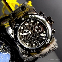 Mens Invicta Pro Diver Scuba Carbon Fiber Chronograph Black Steel 48mm Watch New 886678149292