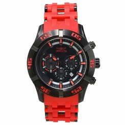Invicta 21821 Men's 50mm Sea Spider Red Polyurethane Band SS Case Quartz Watch