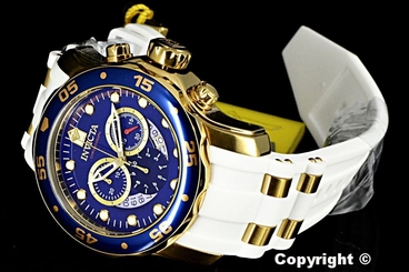 Invicta Men's 48mm Pro Diver Scuba Swiss Chronograph White Strap Watch - 20288