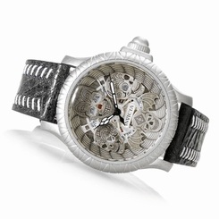 Invicta 48mm Artist Series Bone Collector Quartz Leather Strap Watch ,New