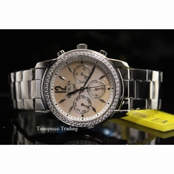 Invicta Angel Cubic Zirconia Accented Pink MOP Dial Stainless Steel Womens Watch