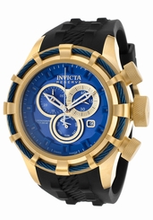 New Invicta Mens 15785 Bolt Analog Display Swiss Quartz Blue Dial Bezel Watch