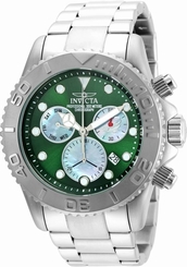 Invicta 20345 Mens 50mm Australian Diver Z60 Chronograph Green Dial Silver Watch