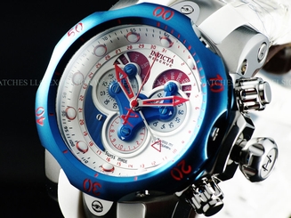 New Invicta 18536 Reserve Venom Swiss Made 5040F Master Chrono Red/Blue Diver
