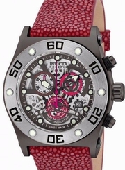 New Men's Invicta 17672 Speedway Swiss Chronograph Grey Dial Red Stingray Watch