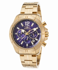 Invicta 21465 Men's Specialty Chrono 18K Gold Plated Stainless Steel Blue