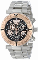 Invicta Subaqua Chronograph Black Skeleton Dial Stainless Steel Mens Watch 15616