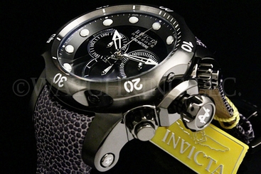 Invicta Men Reserve 52MMCobra Venom Swiss Made Chrono Dial S.S Leather Watch New