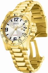 New Men's Invicta 6249 Reserve Swiss Silver Dial 18k Gold Plated Watch