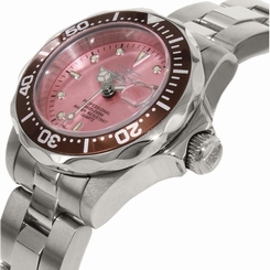 Invicta Women's 11443 Pro Diver Mini Pink Dial Stainless Steel Watch NEW
