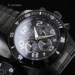 Invicta Pro Diver Chronograph Black Stainless Steel Tachymeter 45mm Men's Watch