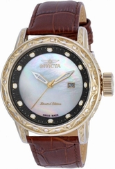 Invicta 18723 52mm Excalibur LE Swiss Made Date Brown Leather Strap Mens Watch